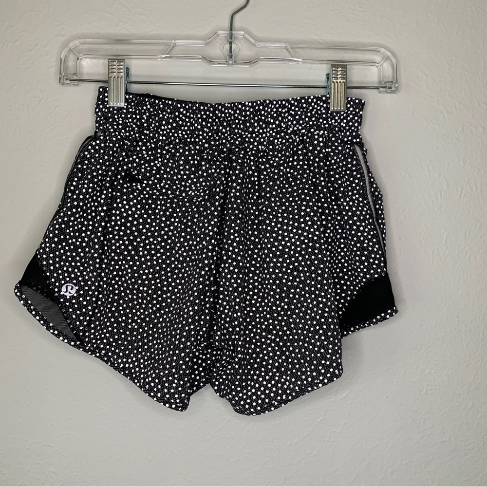 lululemon athletica Black and White Polka Dot Running Shorts - Picture 2 of 13